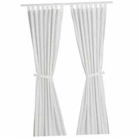IKEA LENDA Curtains 55x118" with Tie-Backs 1 Pair (2 Panels) Bleached White - Picture 5 of 5